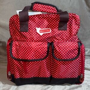 🆕 Westlife white and red polkadot diaper bag New